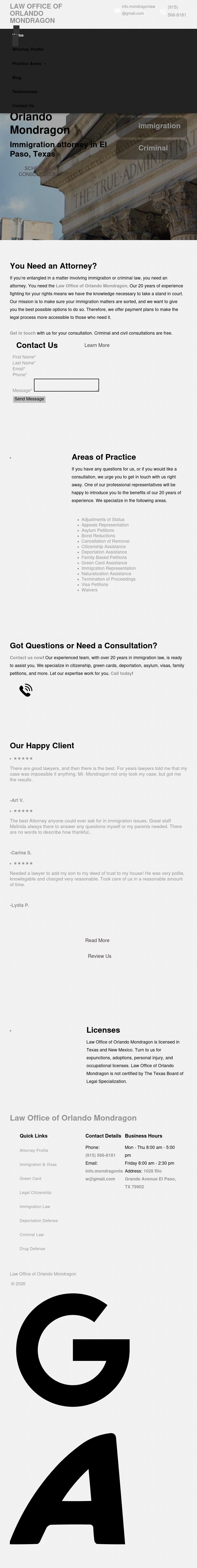 Orlando Mondragon - El Paso TX Lawyers