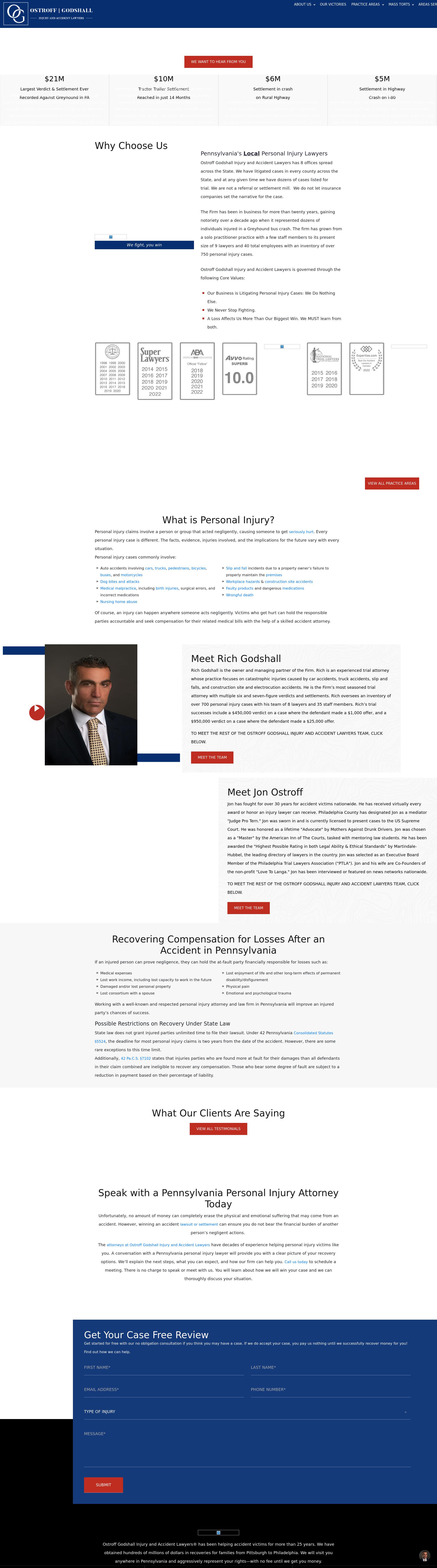Ostroff Injury Law - Bensalem PA Lawyers