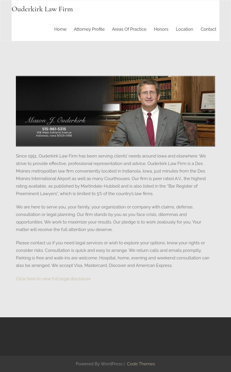 Ouderkirk Law Firm - Indianola IA Lawyers