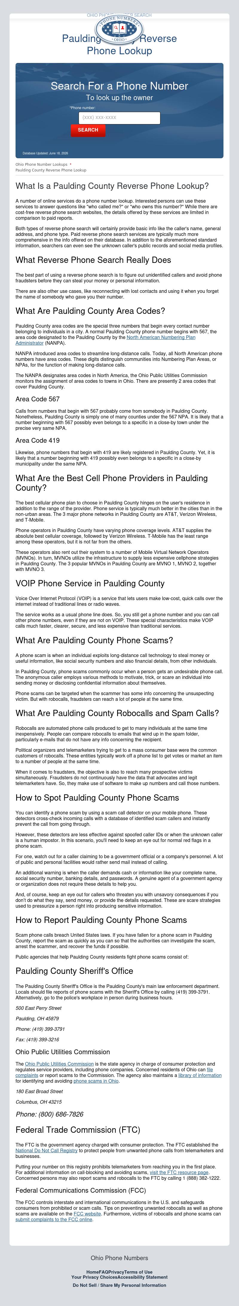Paulding County Phone Numbers - Antwerp OH Lawyers