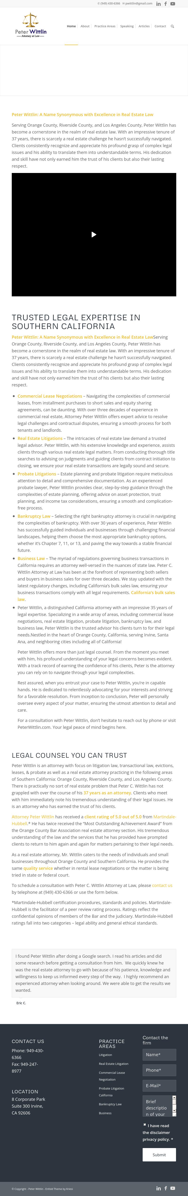 Peter C Wittlin Attorney - Irvine CA Lawyers