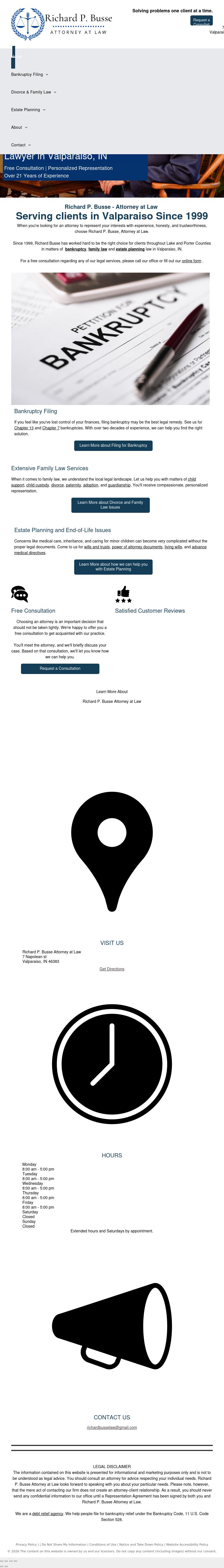 Richard P. Busse Attorney At Law - Valparaiso IN Lawyers