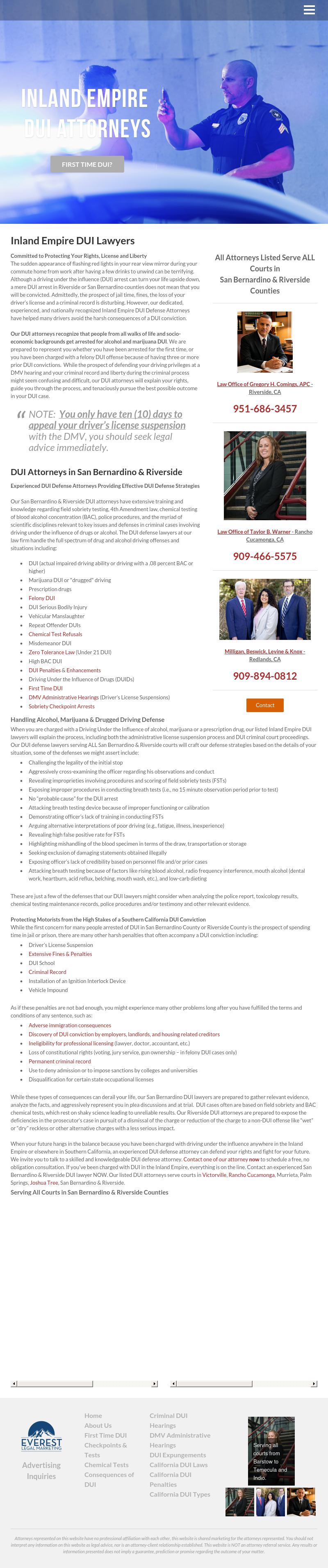 Inland Empire DUI Attorneys - Riverside CA Lawyers