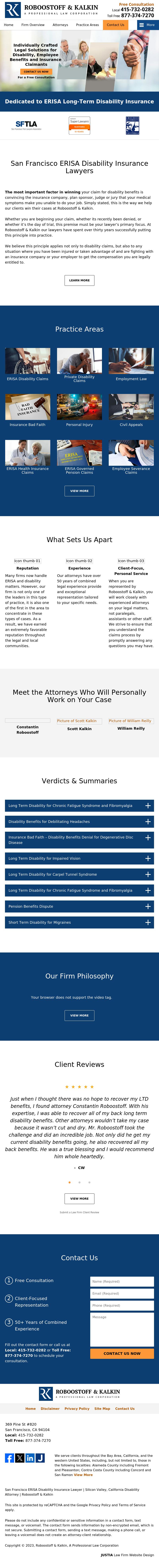 Roboostoff & Kalkin, A Professional Law Corporation - San Francisco CA Lawyers