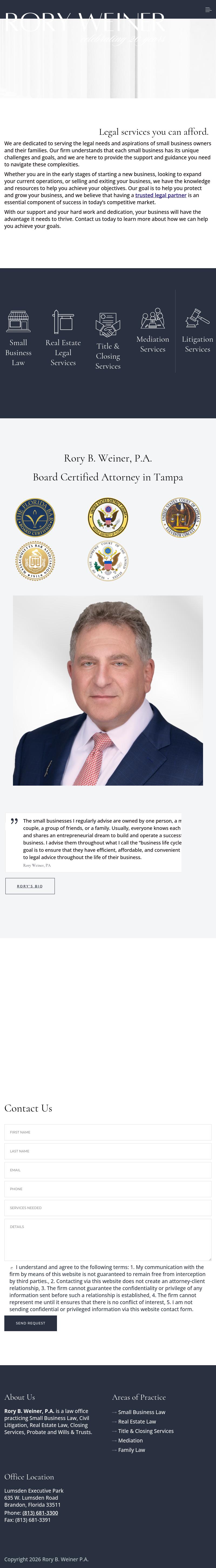 Rory B. Weiner, PA - Brandon FL Lawyers
