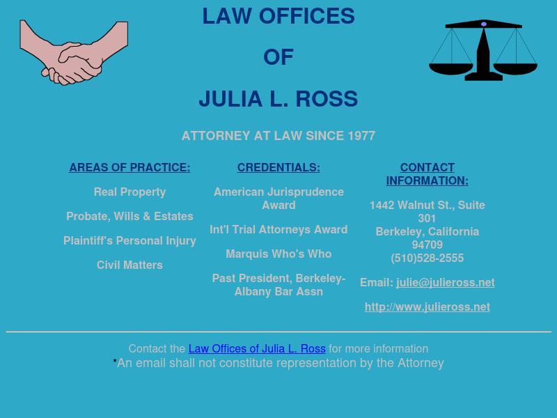Ross Julia L Law Offices of - Berkeley CA Lawyers