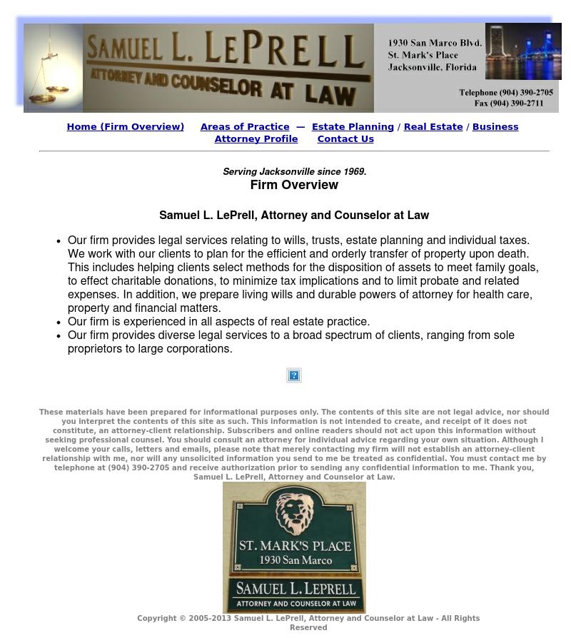 Samuel L. LePrell, Attorney and Counselor at Law - Jacksonville FL Lawyers
