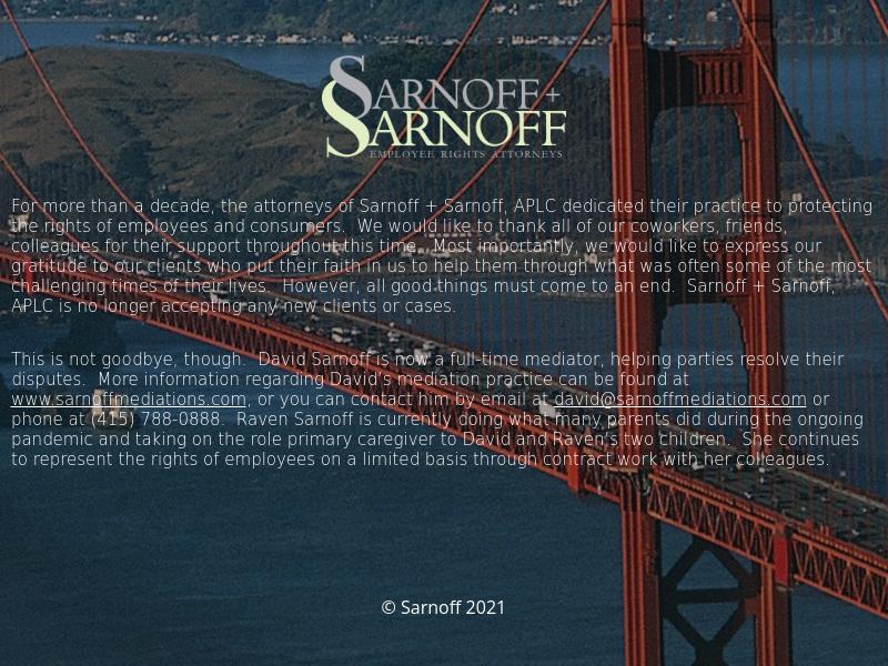 Sarnoff + Sarnoff - San Francisco CA Lawyers