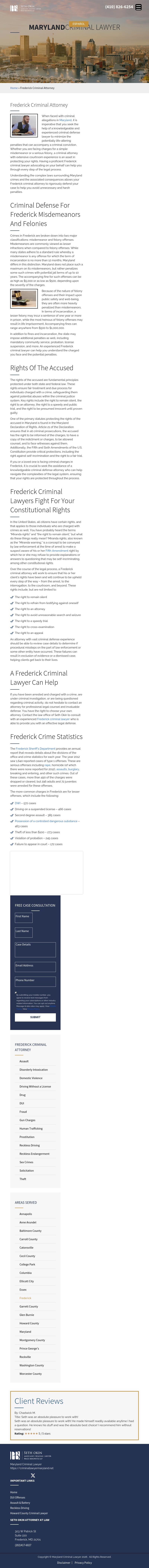 Seth Okin Criminal Defense Attorney - Frederick MD Lawyers
