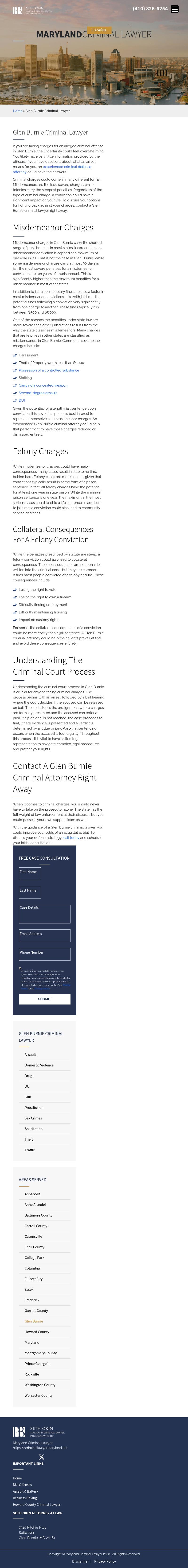 Seth Okin Criminal Defense Attorney - Glen Burnie  MD Lawyers