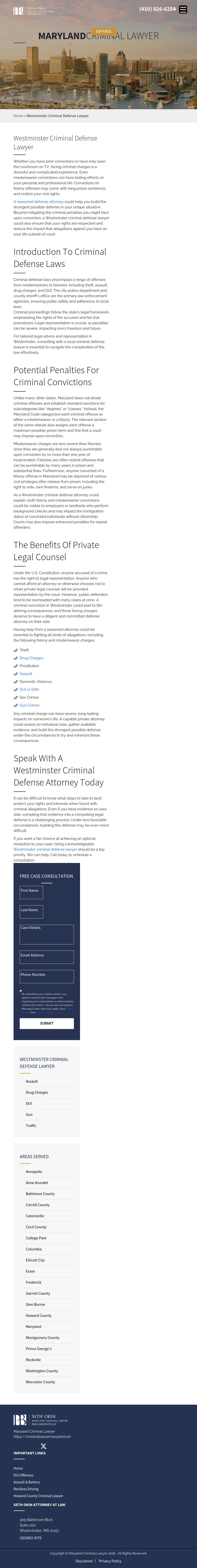 Seth Okin Criminal Defense Attorney Westminster, MD  - Westminster MD Lawyers