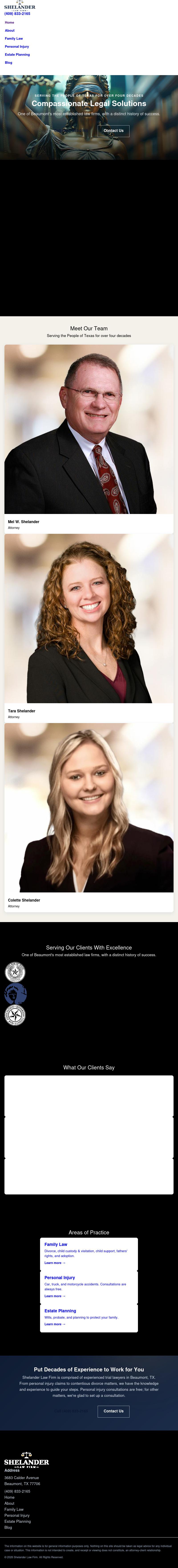 Shelander, Mel W. Attorney - Beaumont TX Lawyers