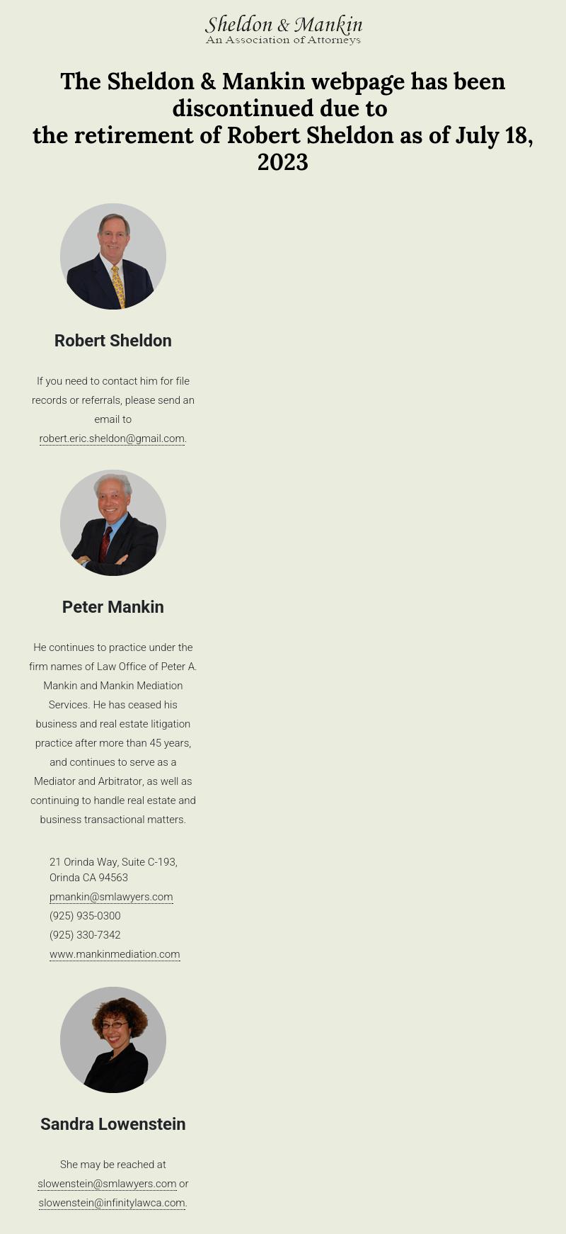 Sheldon And Mankin - Walnut Creek CA Lawyers