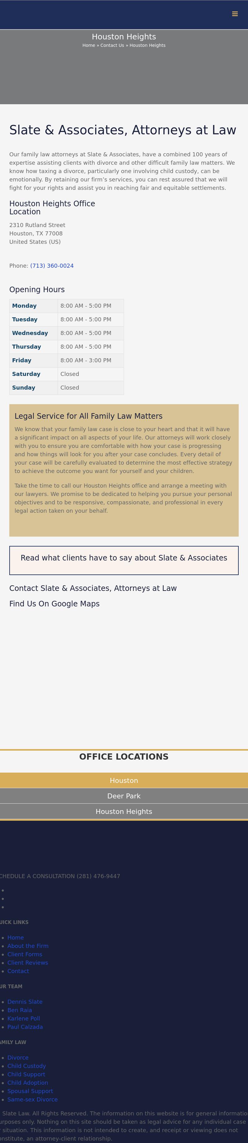 Slate & Associates, Attorneys at Law - Houston TX Lawyers