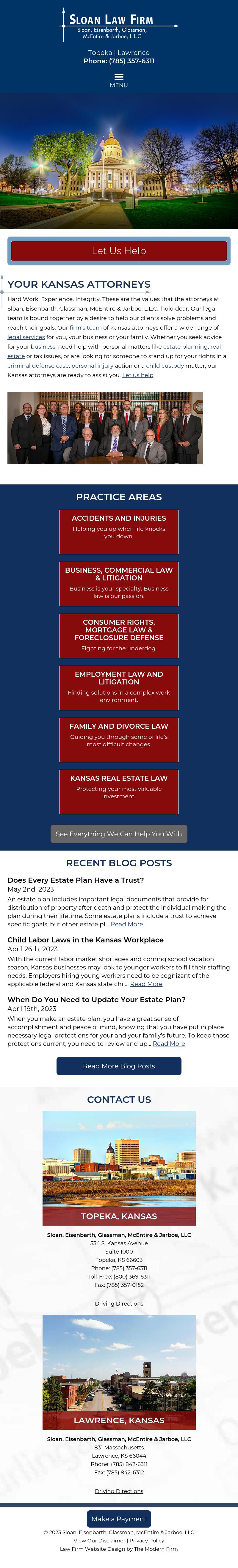 Sloan Eisenbarth Glassman McEntire & Jarboe LLC - Topeka KS Lawyers