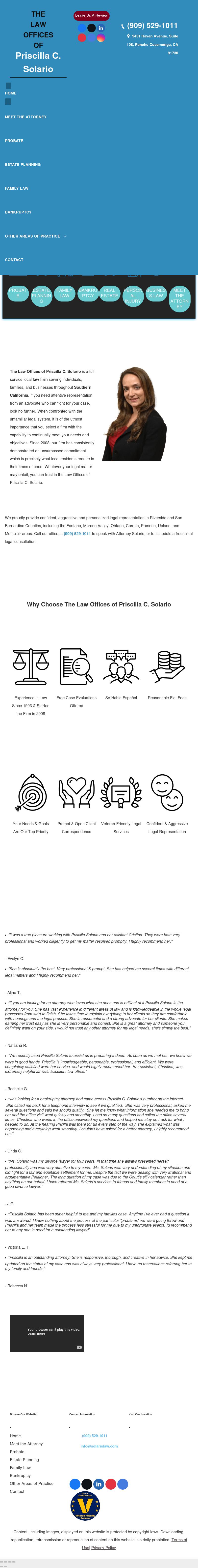 Solario Priscilla C Law Offices Of - Rancho Cucamonga CA Lawyers