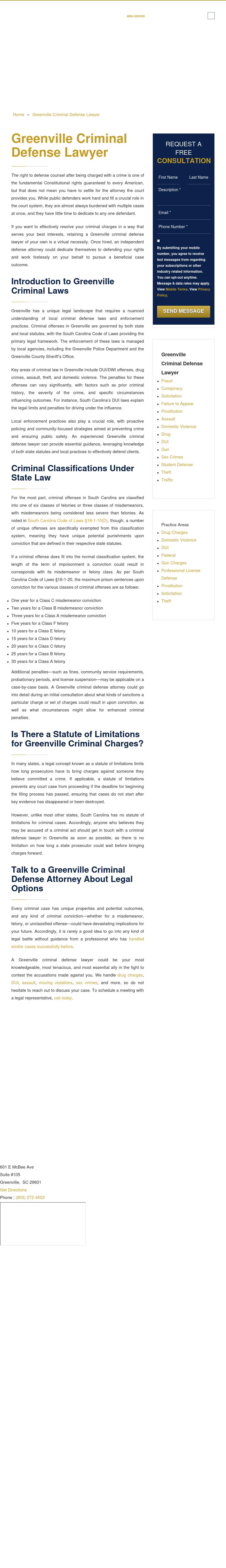  South Carolina Criminal Practice of Price Benowitz - Greenville, SC  SC Lawyers