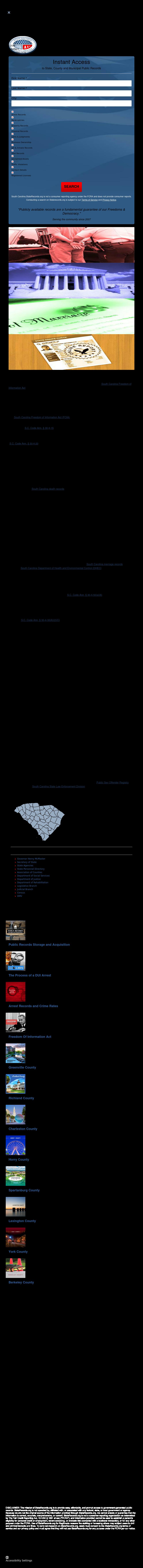 South Carolina Public Records - Columbia SC Lawyers