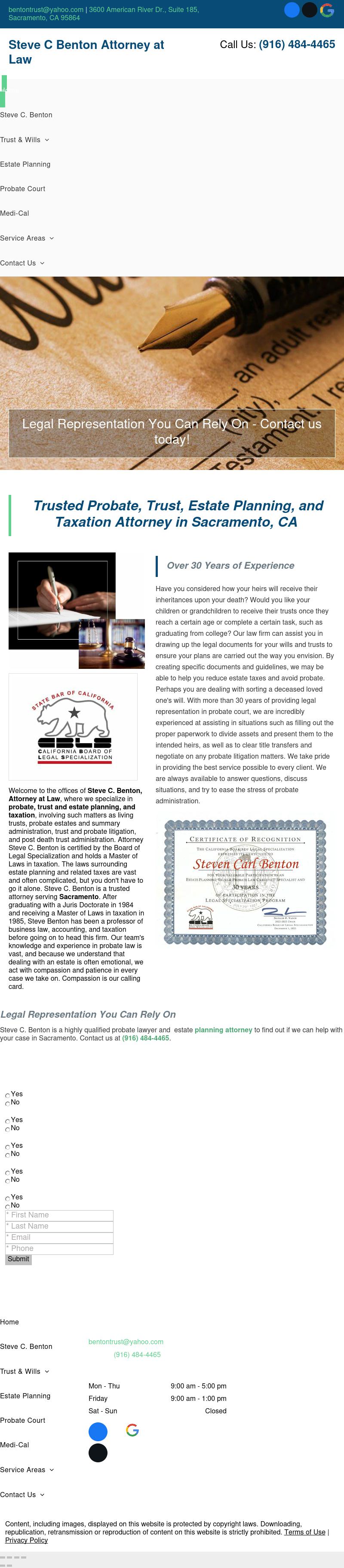 Steve C Benton Attorney At Law - Sacramento CA Lawyers
