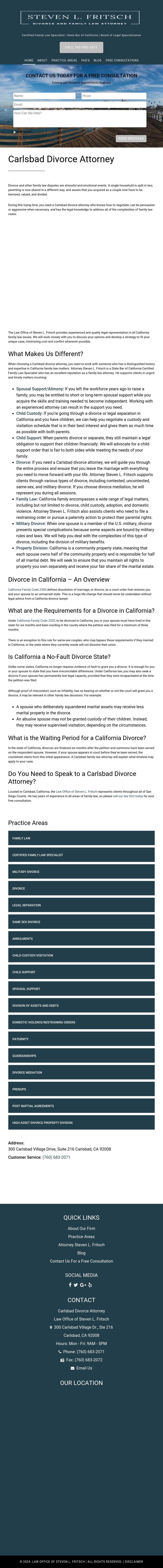Law Office of Steven L. Fritsch - Carlsbad CA Lawyers