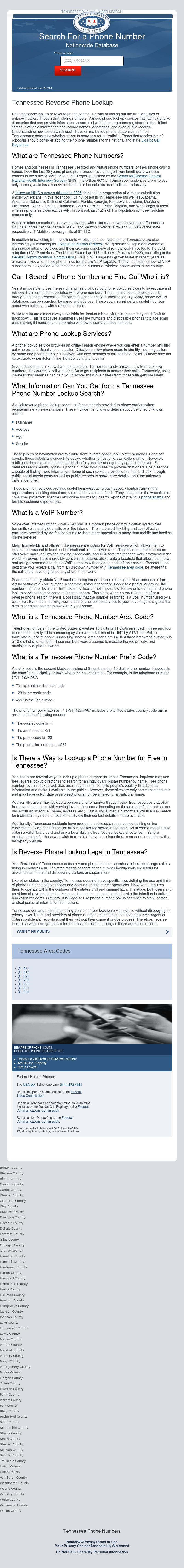 Tennessee Phone Numbers - Ardmore TN Lawyers
