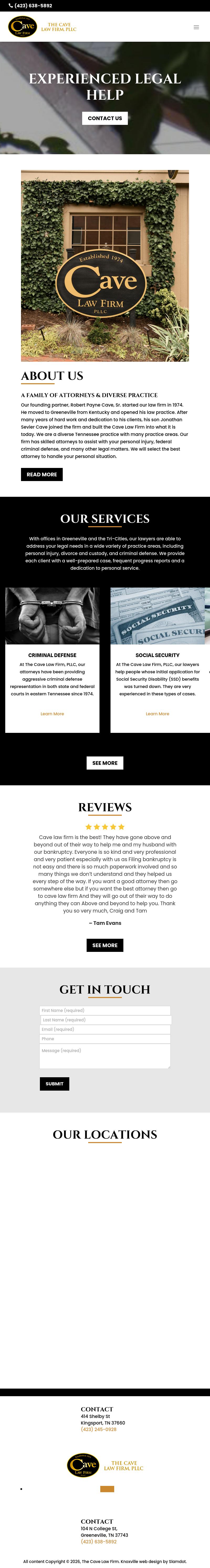 The Cave Law Firm, PLLC - Greeneville TN Lawyers