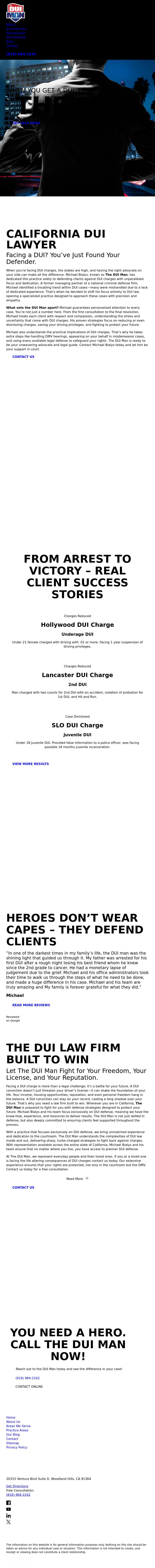 The DUI Man - Newberry Park Law Offices of Michael Bialys  - Newbury Park CA Lawyers