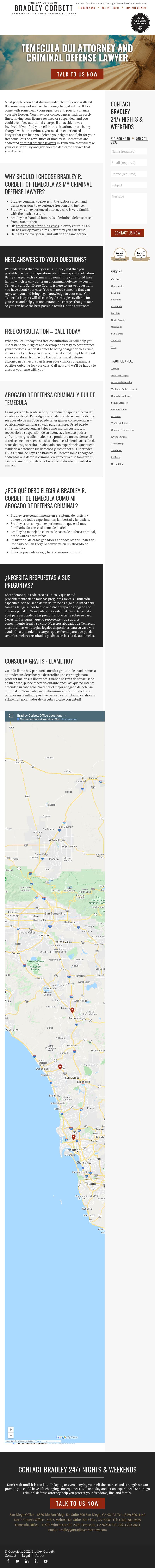 The Law Office of Bradley R Corbett, Criminal Defense Attorney - Temecula CA Lawyers