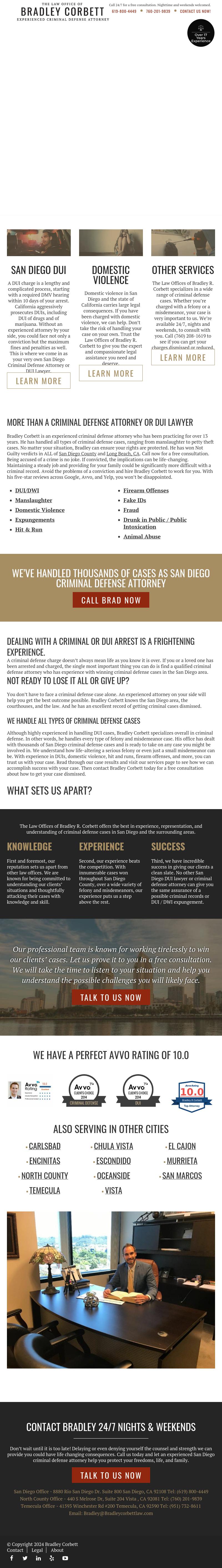 The Law Office of Bradley R Corbett, Criminal Defense Attorney - San Diego CA Lawyers