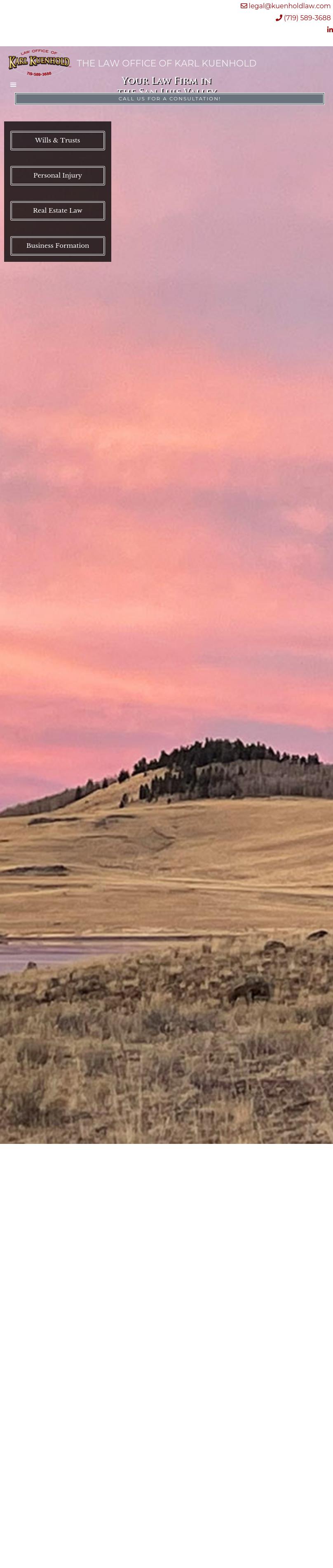 The Law Office Of Karl Kuenhold, LLC - Alamosa CO Lawyers