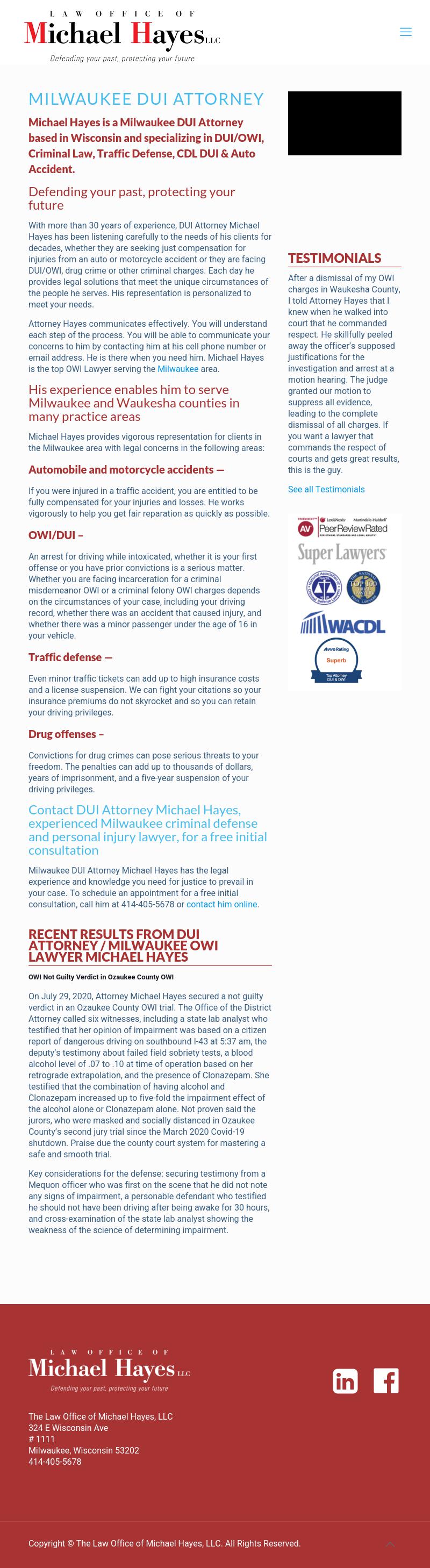 The Law Office of Michael Hayes, LLC - Milwaukee WI Lawyers