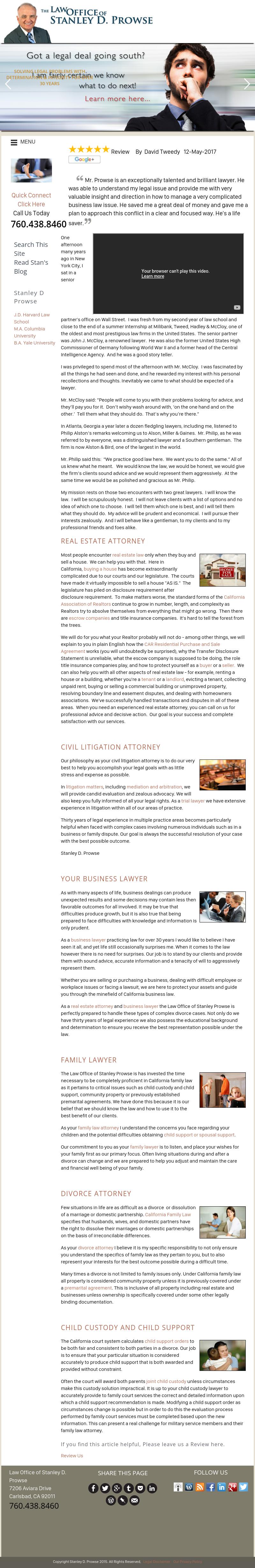 The Law Office of Stanley D. Prowse - Carlsbad CA Lawyers