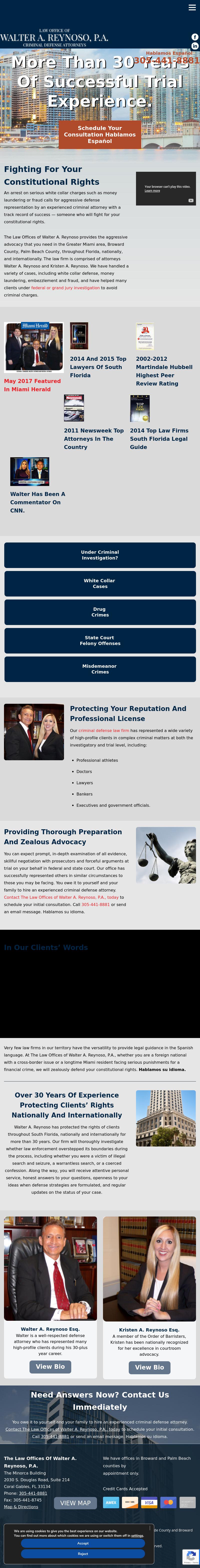 The Law Offices of Walter A. Reynoso, P.A. - Coral Gables FL Lawyers