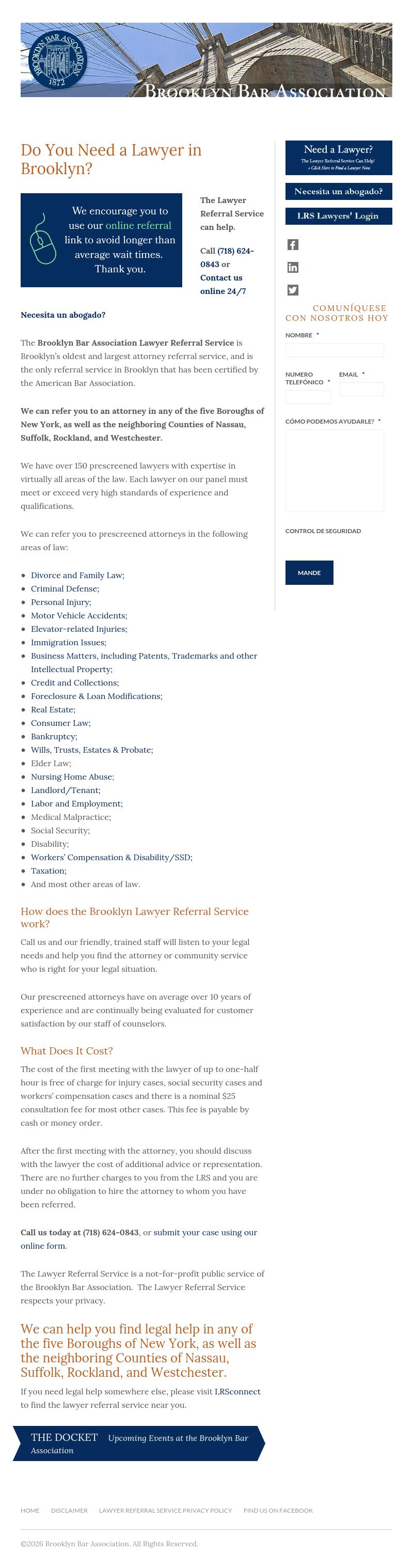 Brooklyn Bar Association Lawyer Referral Service - Brooklyn NY Lawyers