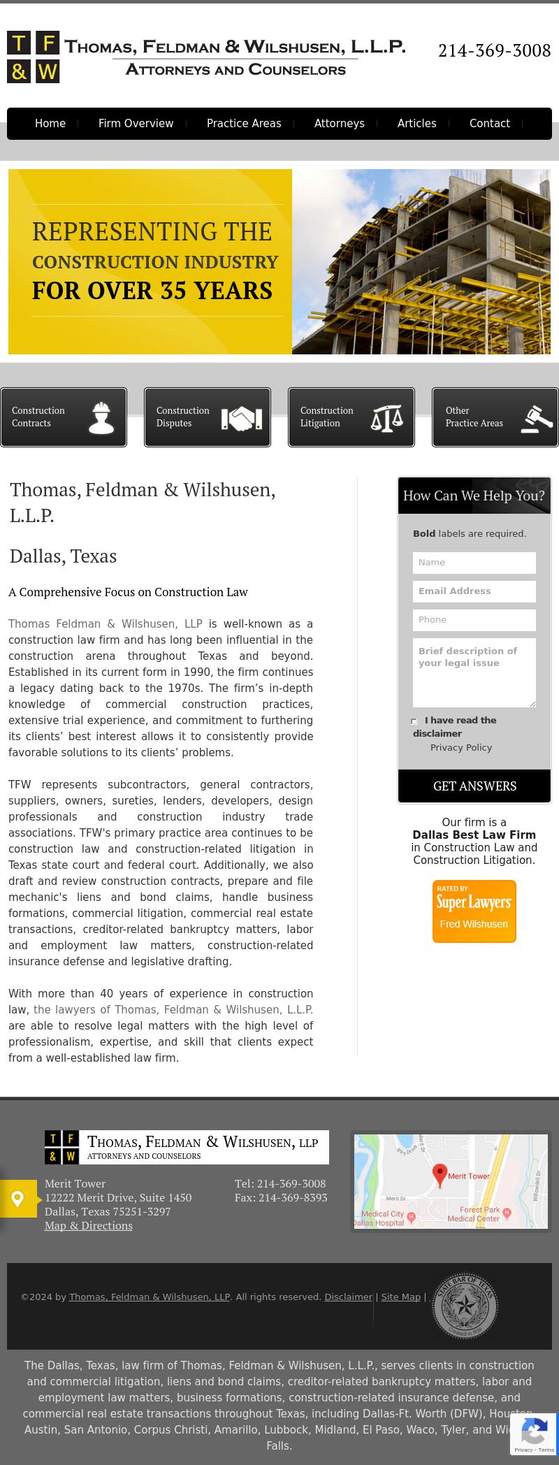 Thomas, Feldman & Wilshusen, LLP - Dallas TX Lawyers