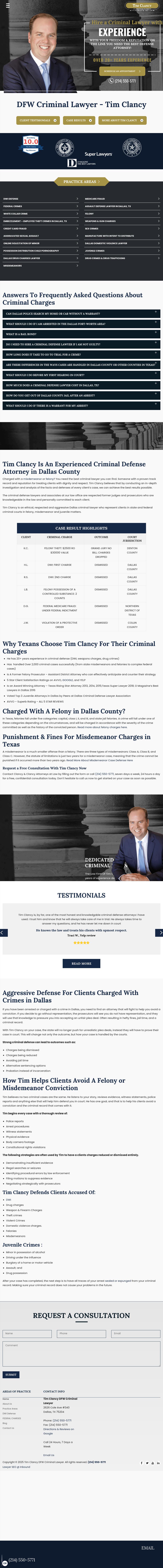 Tim Clancy DFW Criminal Lawyer - Dallas TX Lawyers