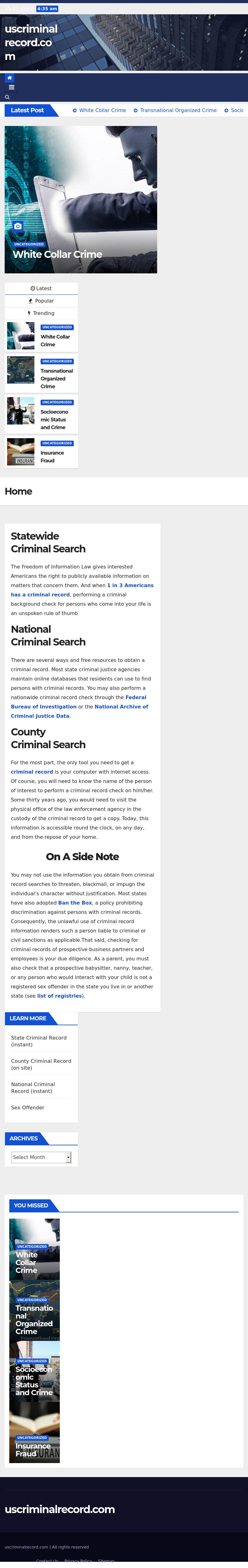 US Criminal Record - West Sacramento CA Lawyers