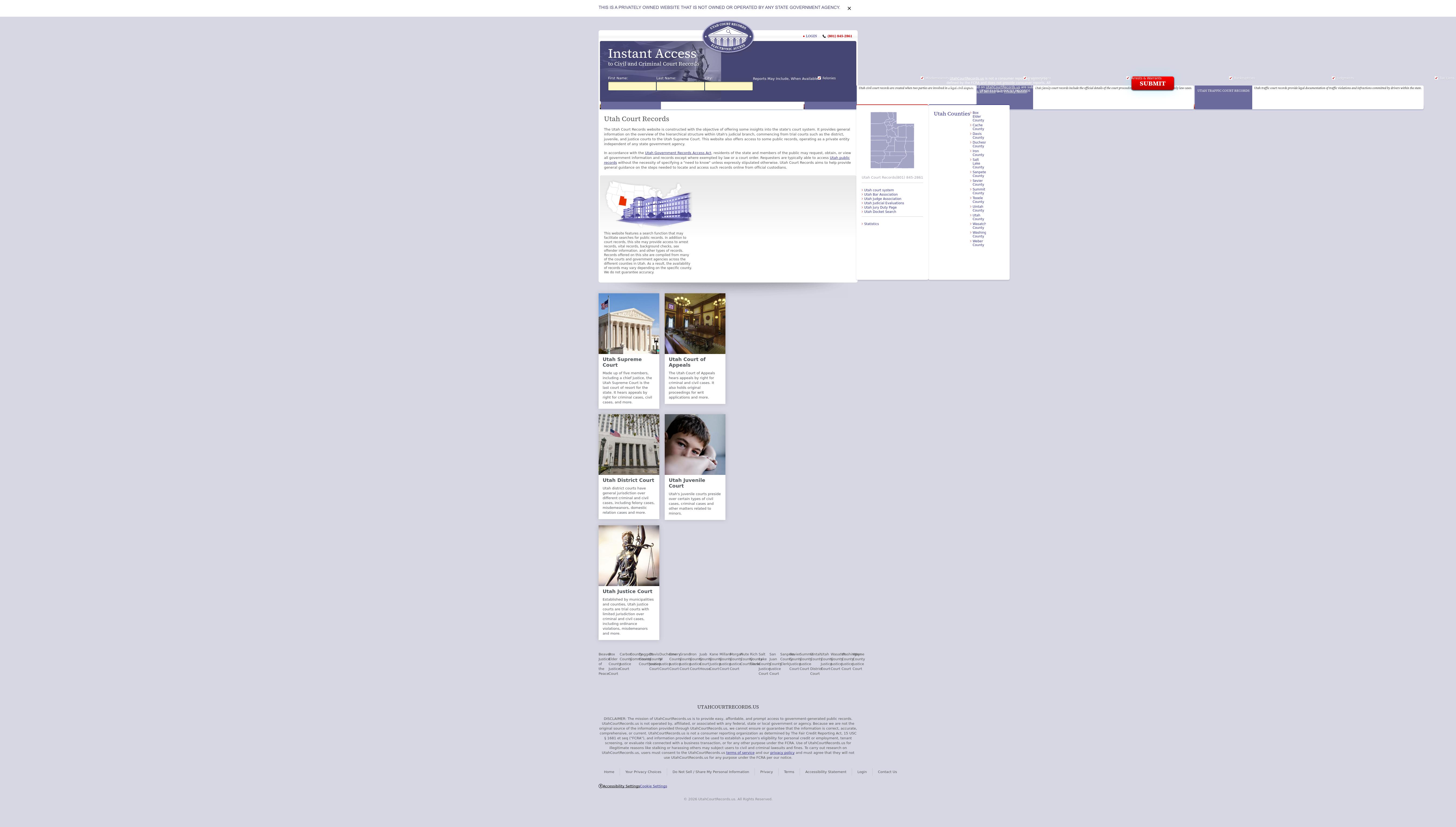 Utah Court Records - Salt Lake City UT Lawyers