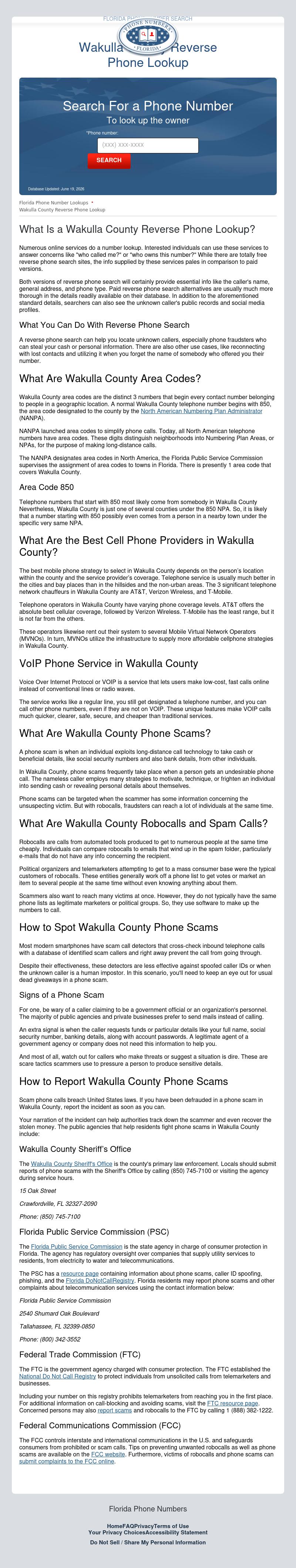 Wakulla County Reverse Phone Lookup - Crawfordville FL Lawyers