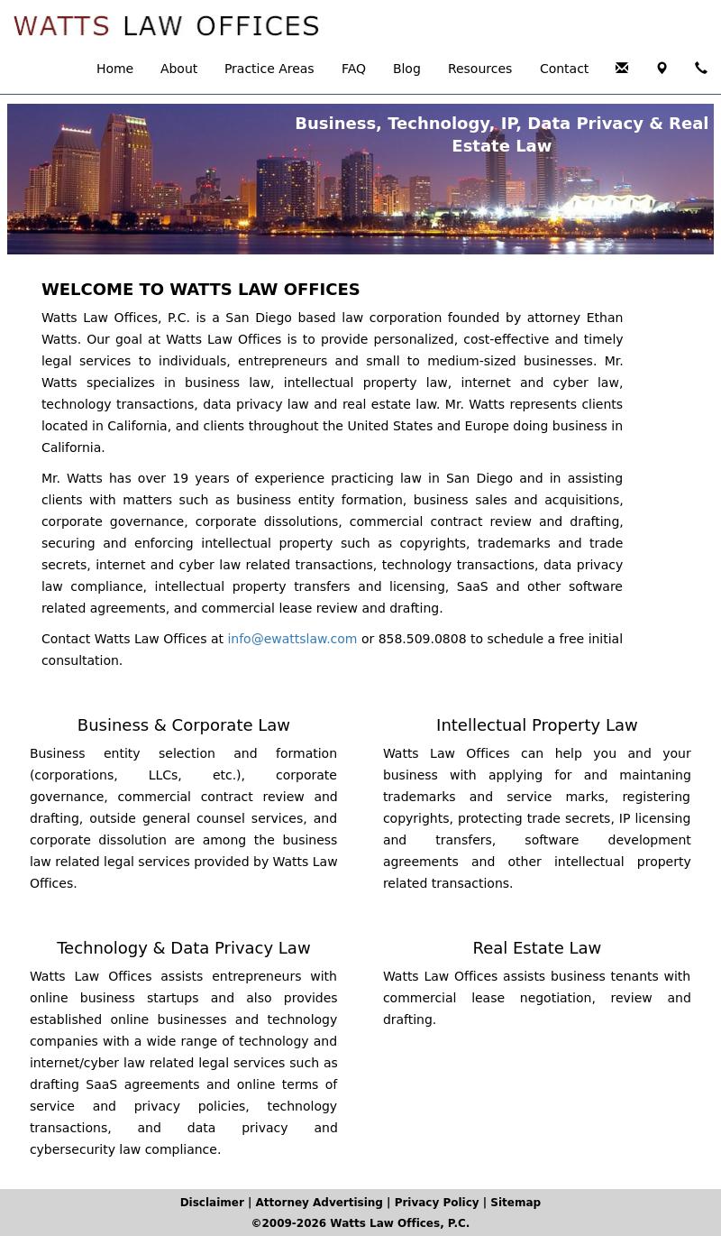 Watts Law Offices, P.C. - San Diego CA Lawyers
