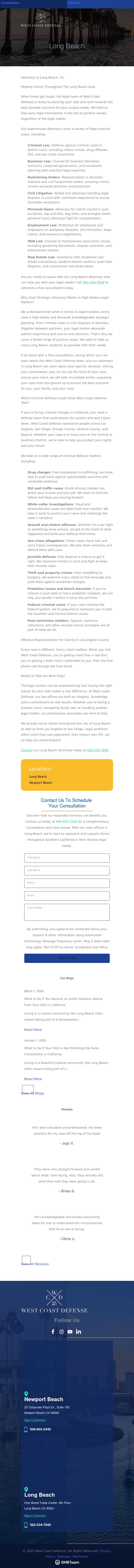 West Coast Defense - Long Beach CA Lawyers
