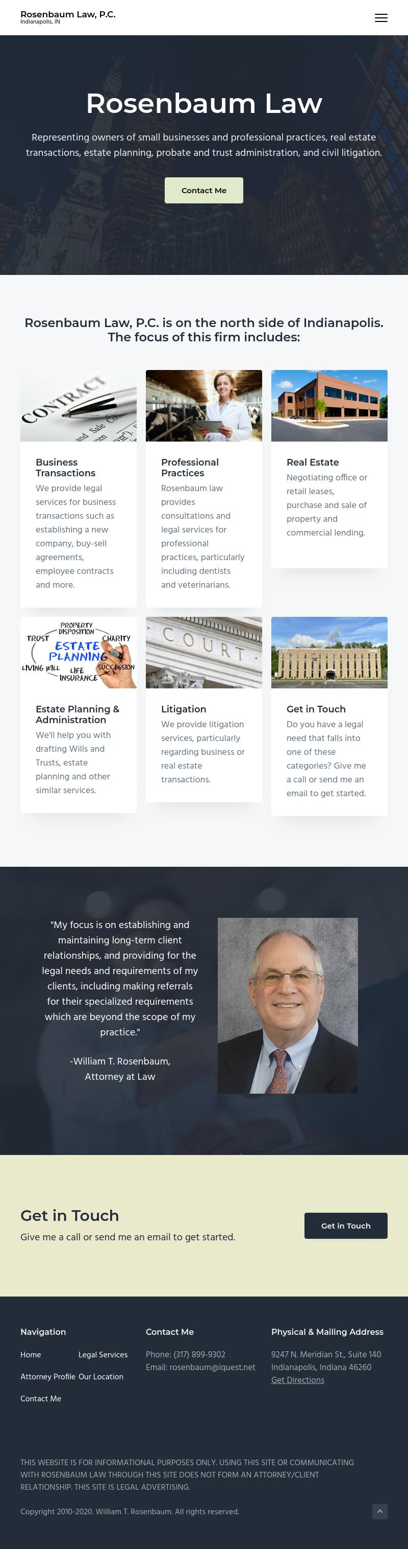 William T Rosenbaum - Indianapolis IN Lawyers