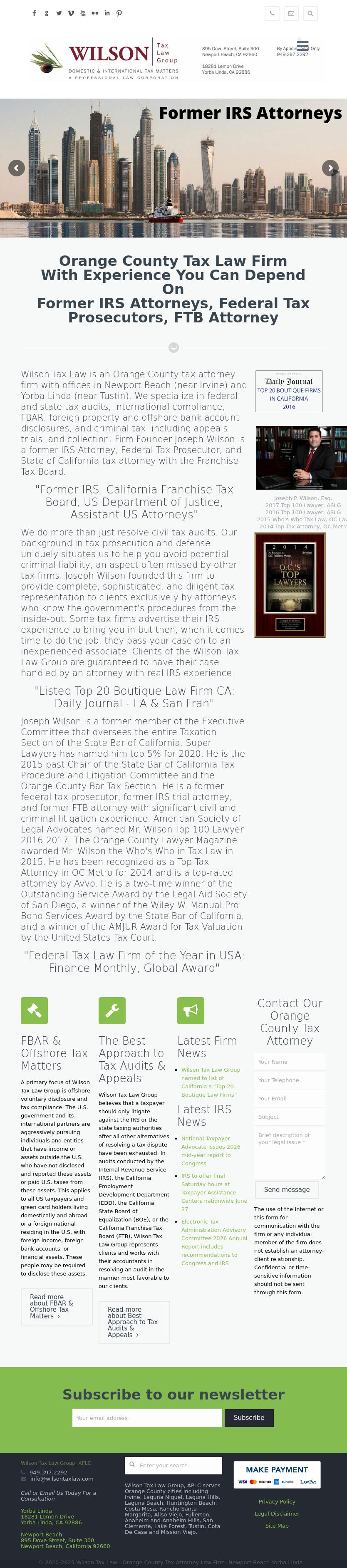 Wilson Tax Law Group, APLC - Newport Beach CA Lawyers