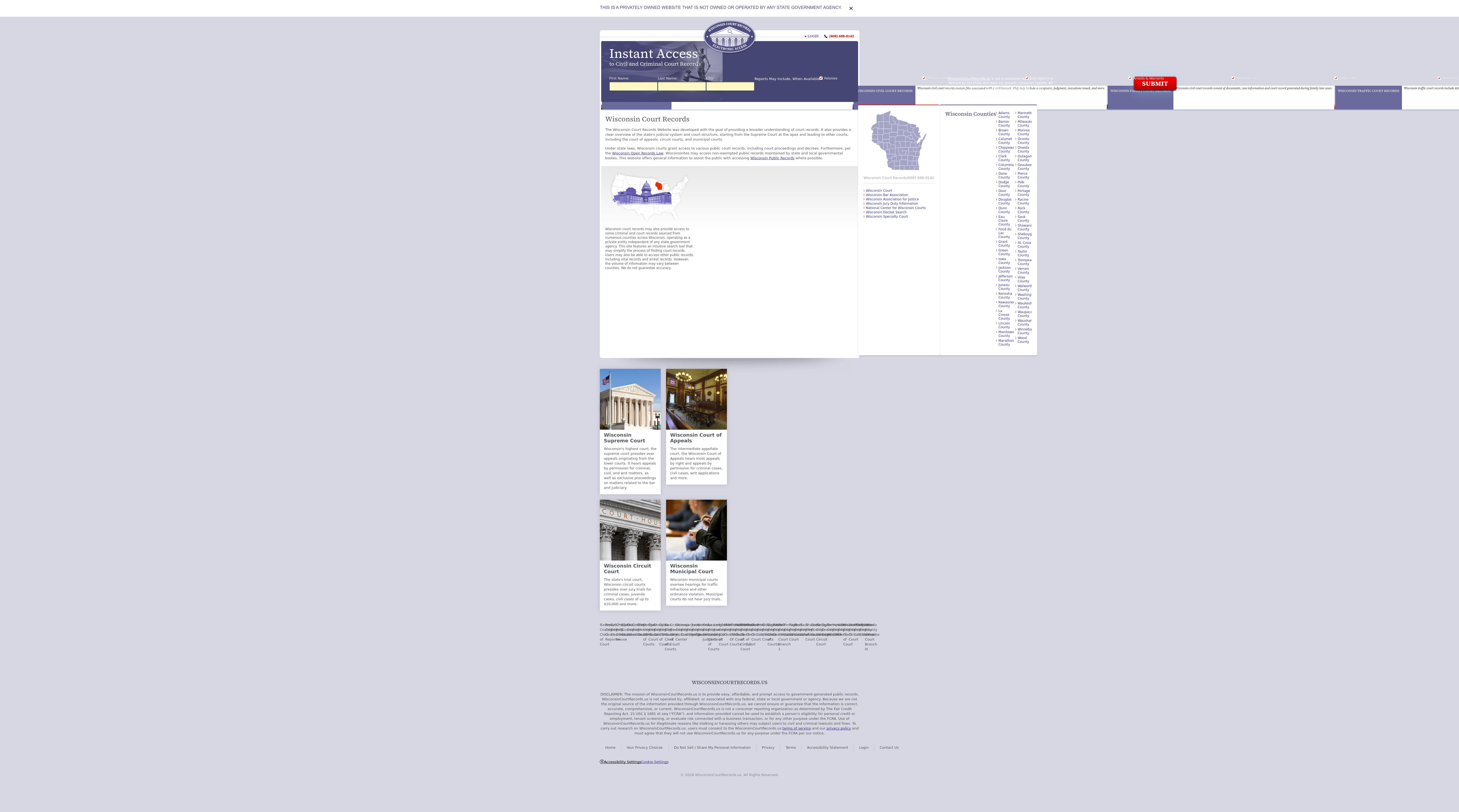 Wisconsin Court Records - Madison WI Lawyers