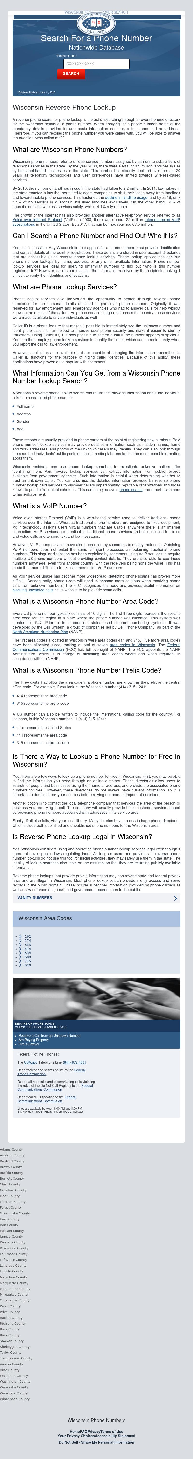 Wisconsin Phone Numbers - Lake Geneva WI Lawyers