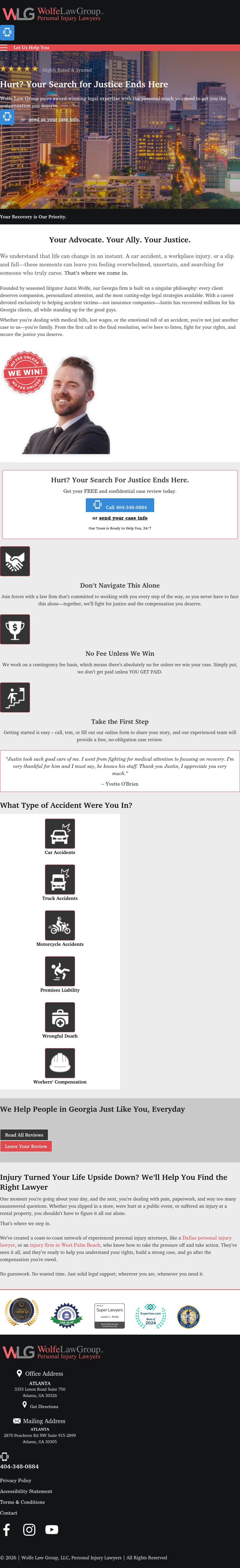 Wolfe Law Group Personal Injury Lawyers - Atlanta GA Lawyers