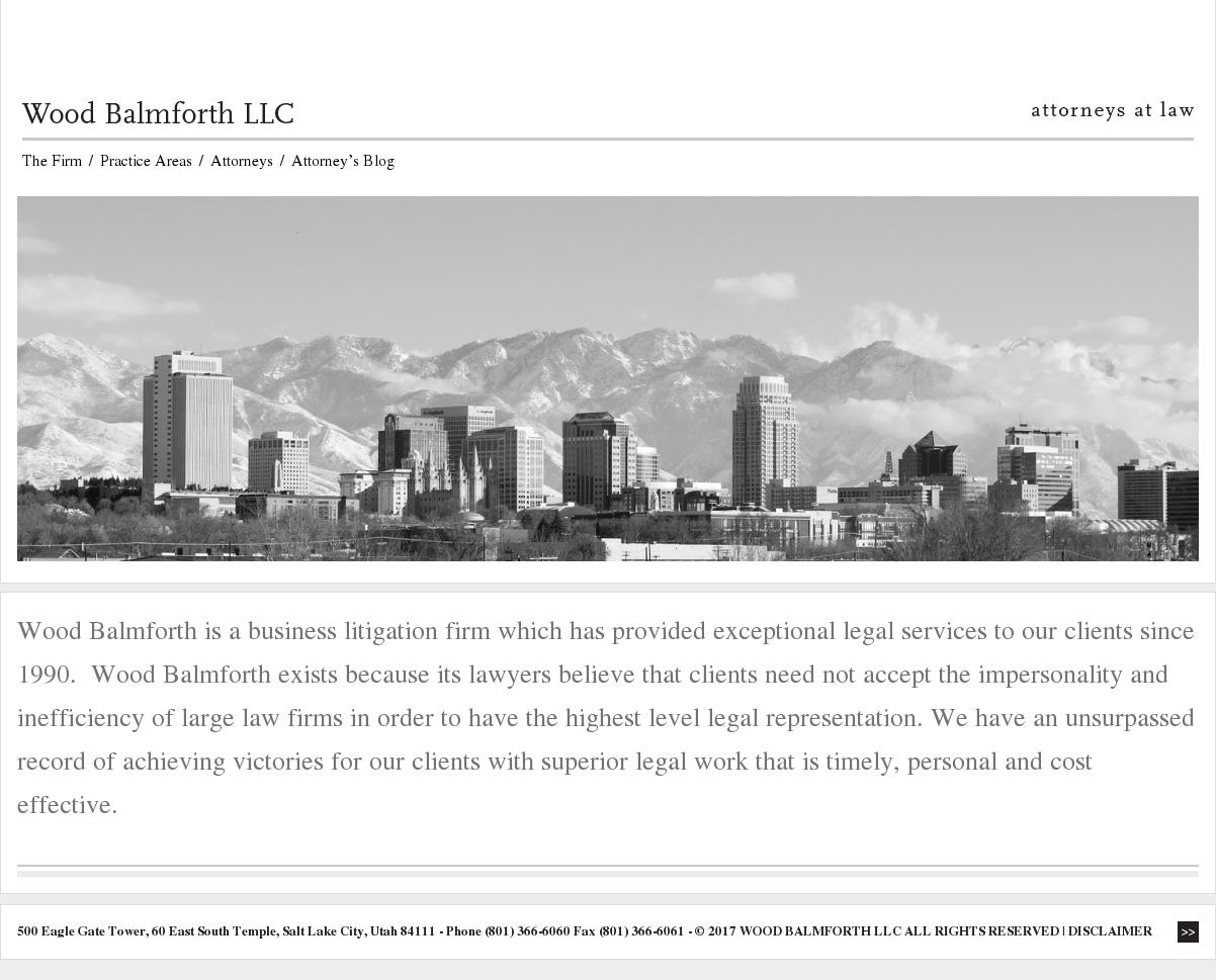 Wood Balmforth LLC - Salt Lake City UT Lawyers