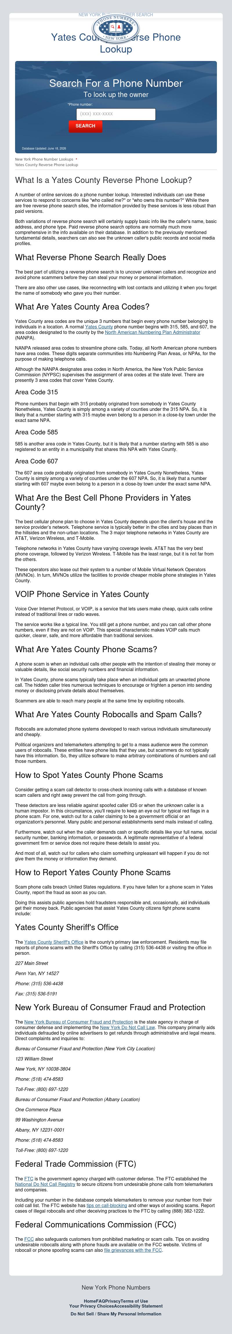 Yates County Phone Number Search  - Keuka Park NY Lawyers