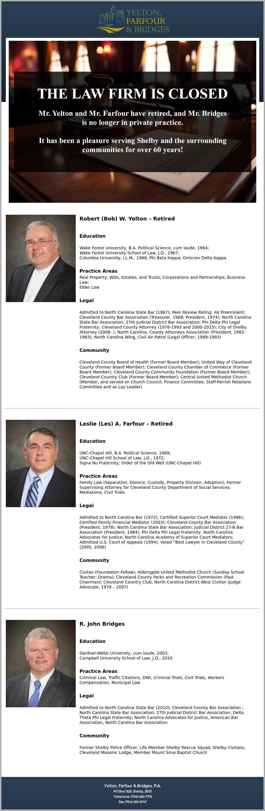 Yelton Farfour & Bridges PA - Shelby NC Lawyers