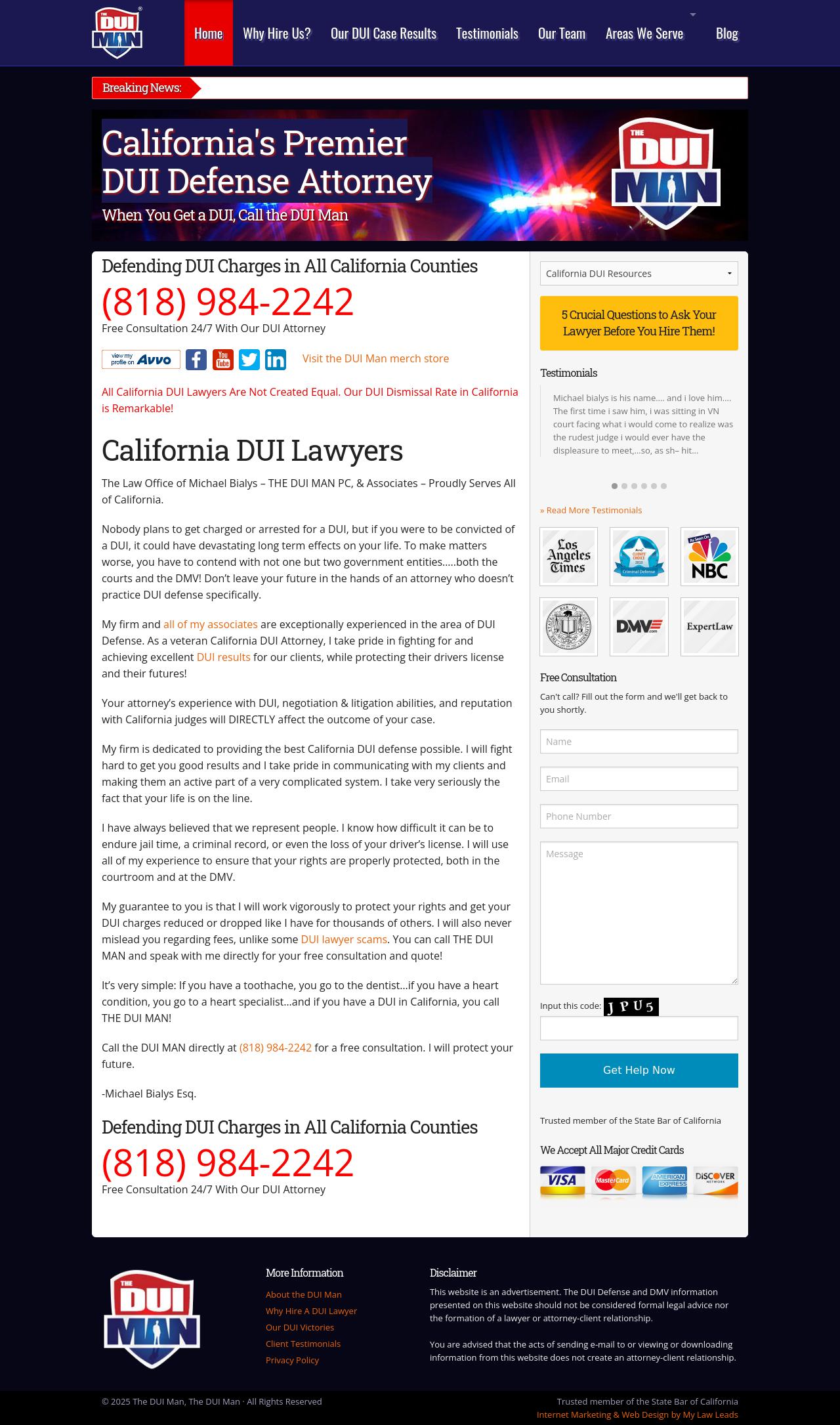 The DUI Man - Ventura Law Offices of Michael Bialys  - Ventura CA Lawyers